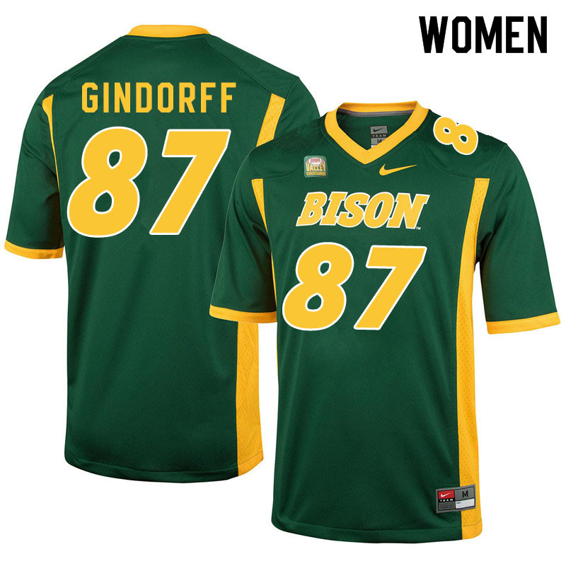 Women #87 Noah Gindorff North Dakota State Bison College Football Jerseys Sale-Green